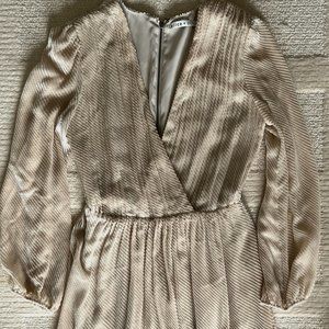 Alice and Olivia blush ribbed velvet party dress